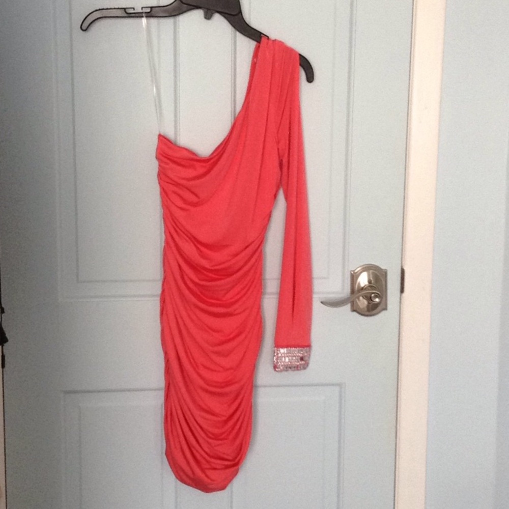 Pink one shoulder dress